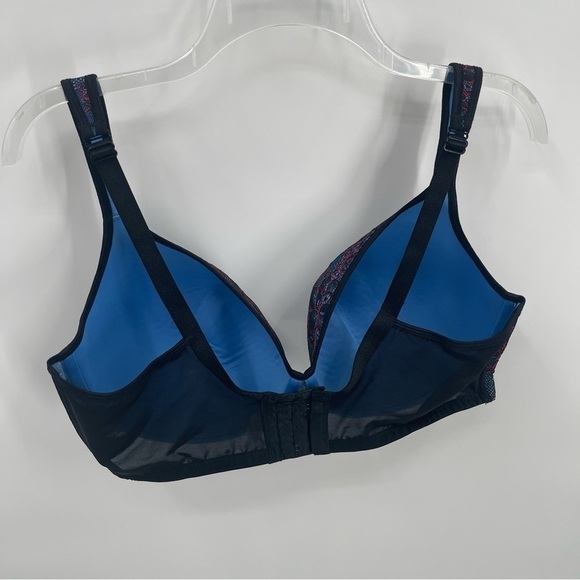 Cacique by lane Bryant red Black Blue Full Coverage bra lace size 42DDD - Picture 5 of 8